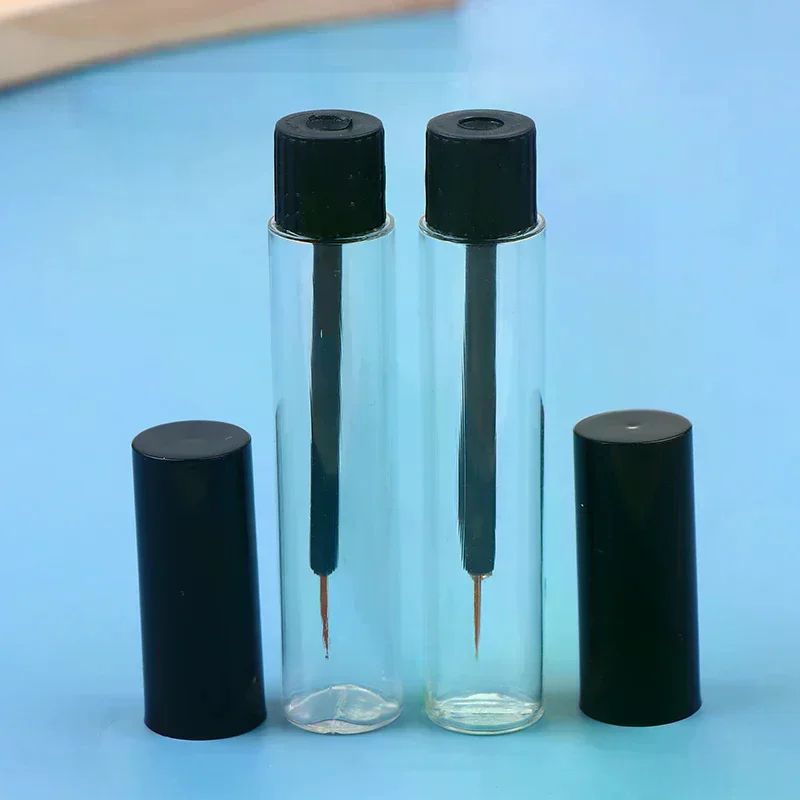 1/5pcs 10ml Empty Eyeliner Tube Eyelash Vial Eyelash Bottle Fine Yellow Hair Transparent Make Up Container Tube