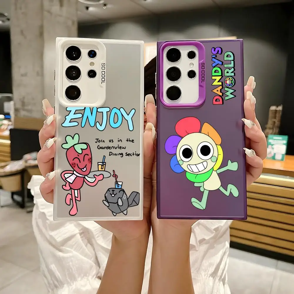 D-Dandys World Pebble Sprout3 Phone Case For Samsung Galaxy S25 Edge S24 S23 S22 S21 Ultra Silicone Colorful Silver Phone Case