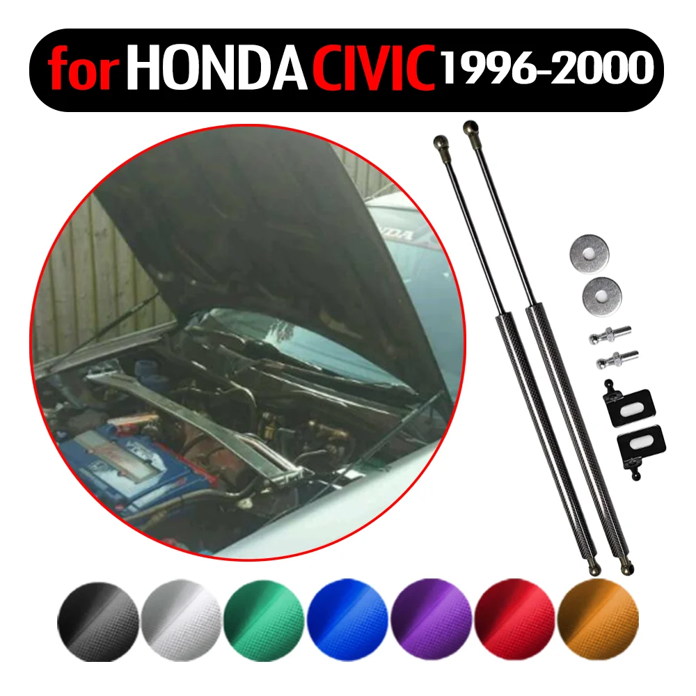 Car Styling przednia maska Bonnet siłowniki pneumatyczne dla Honda Civic EJ/EK/EM 1996-2000 wspornik podnośnika podnoszenie sprężyny amortyzator Carbon Fiber Shock