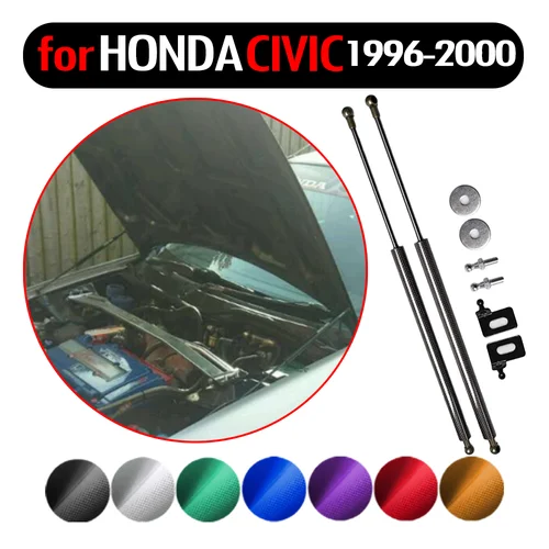 Puntales de Gas para capó delantero de coche, soporte de elevación, amortiguador de resorte de fibra de carbono, para Honda Civic EJ/EK/EM 1996-2000