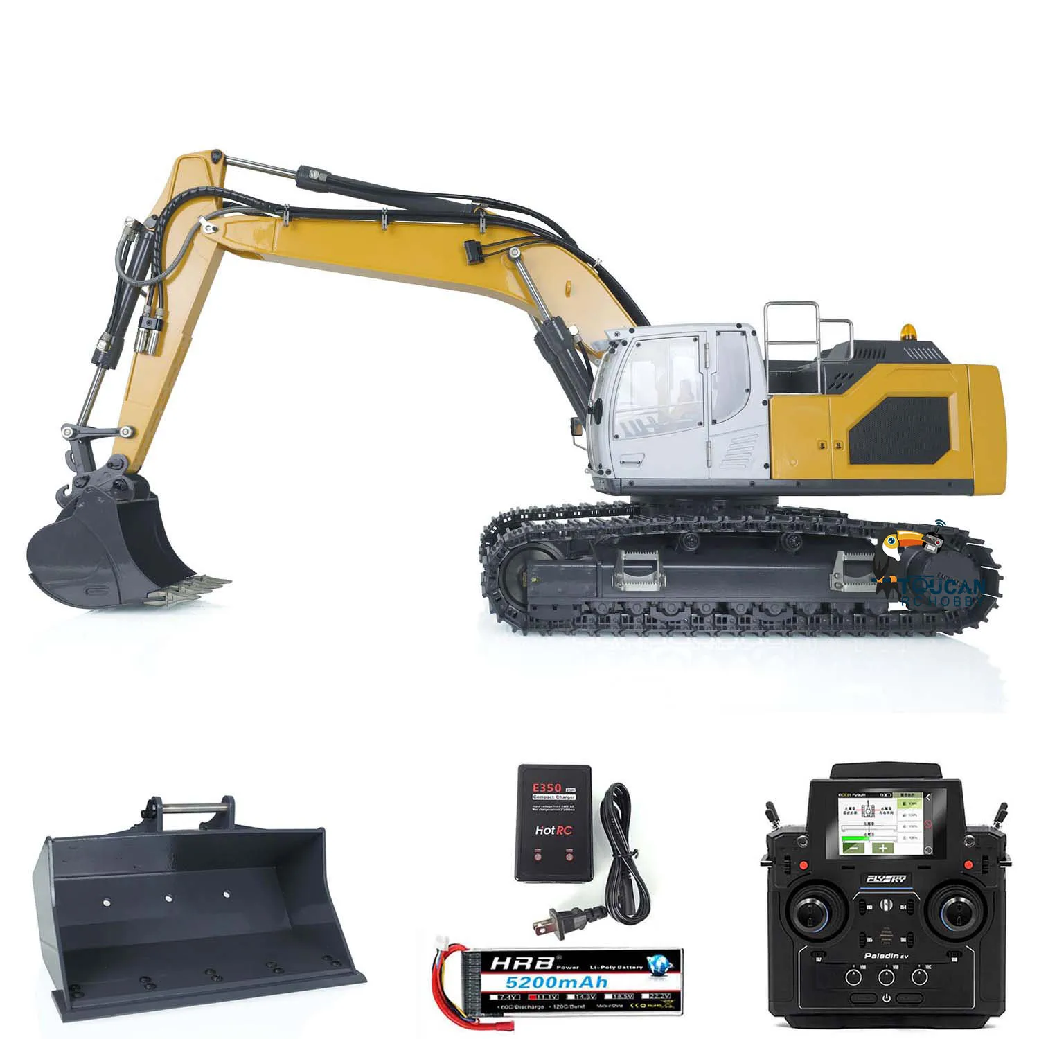 1/14 945 Escavatore idraulico RC telecomando 5Ch valvola di inversione metallo terra scavatore Pl18Ev Toucan camion auto modello di veicolo