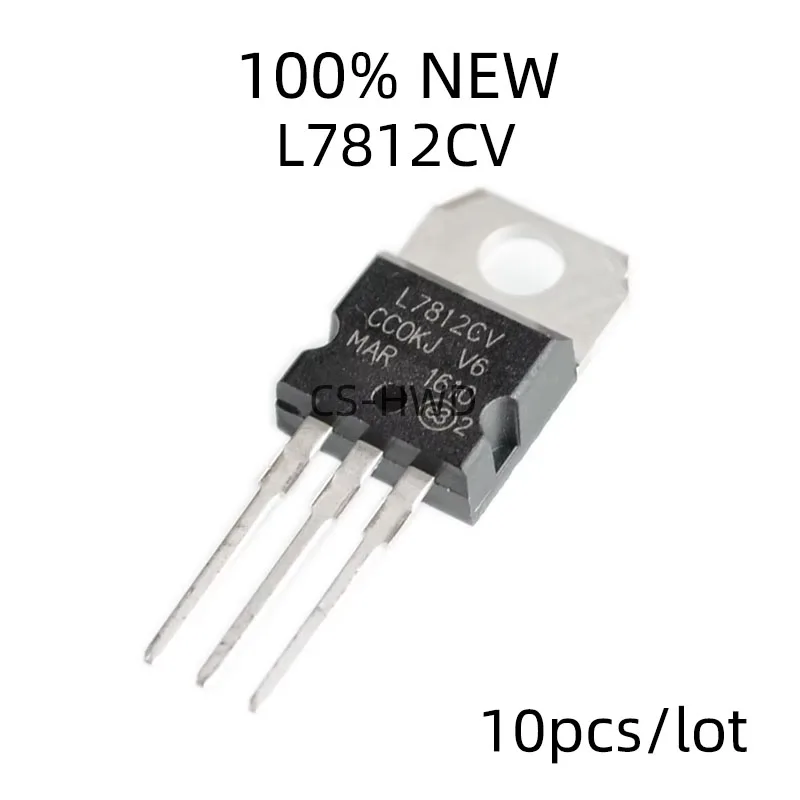 10PCS L7812CV TO-220 L7812 LM7812 7812 Positive-Voltage Regulators