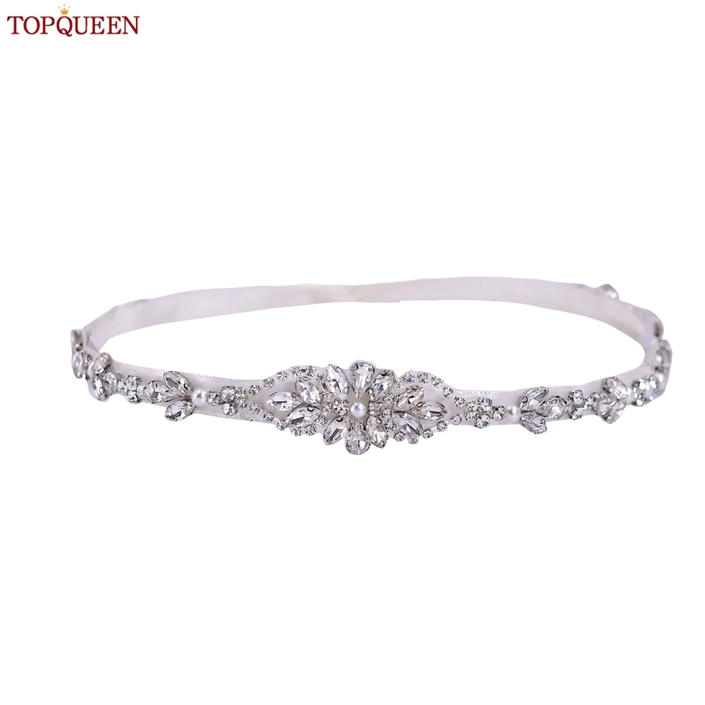 TOPQUEEN S09 abito da sposa Sash cinture da donna strass Applique cintura decorativa da sposa cintura da damigella d'onore cintura con diamanti cintura scintillante