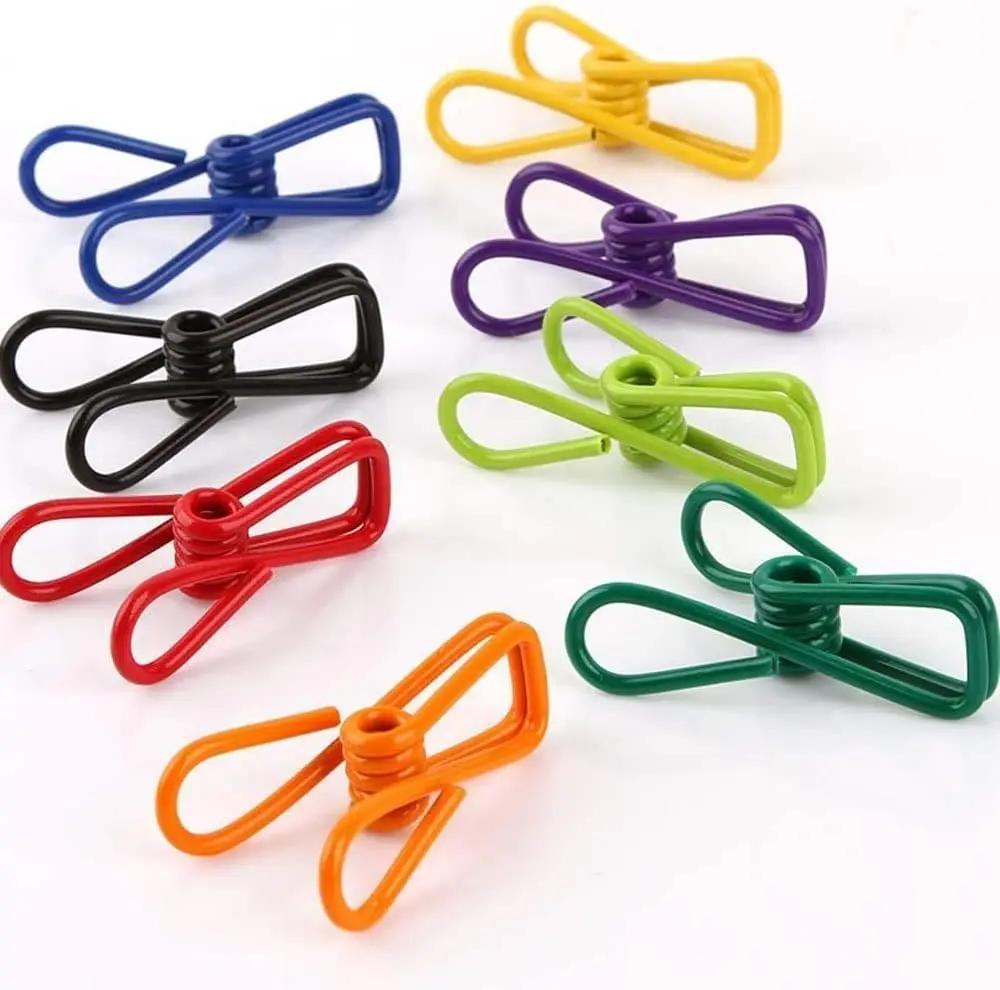 30 Pcs 2 Inch 10 Different Random Colors Chip Clips PVC Coating High Elasticity Strength Clothes Pins Food Clips Bag Clips