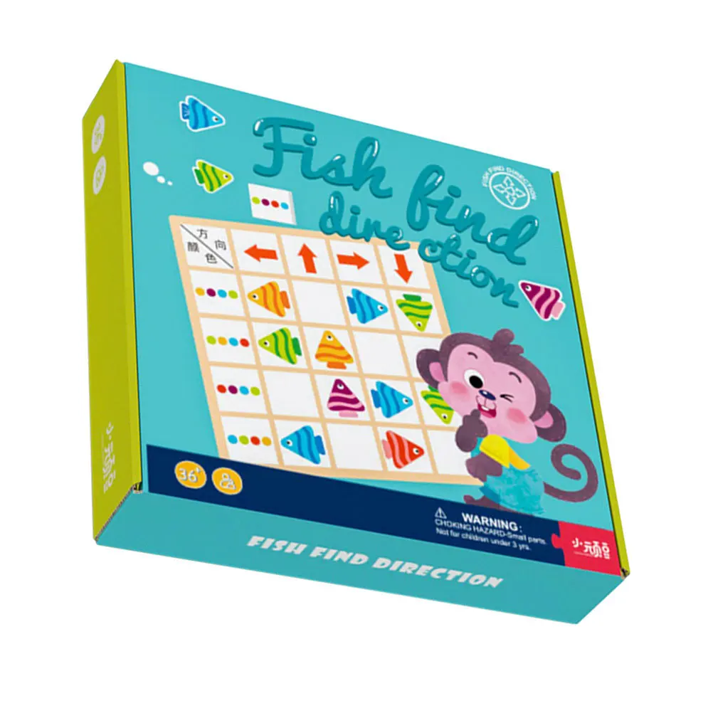 

1Set Fish Direction Matching Puzzle Logic Training Cognitive Educational Wooden Kids Board Game Early Brain Development