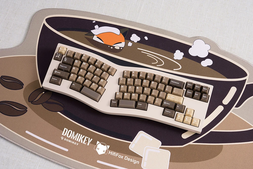 Domikey HIFIFOX Silent Cafe Mousepad for Mechanical Keyboard Deskmat 900 400 4mm Stitched Edges High quality soft touch Rubber