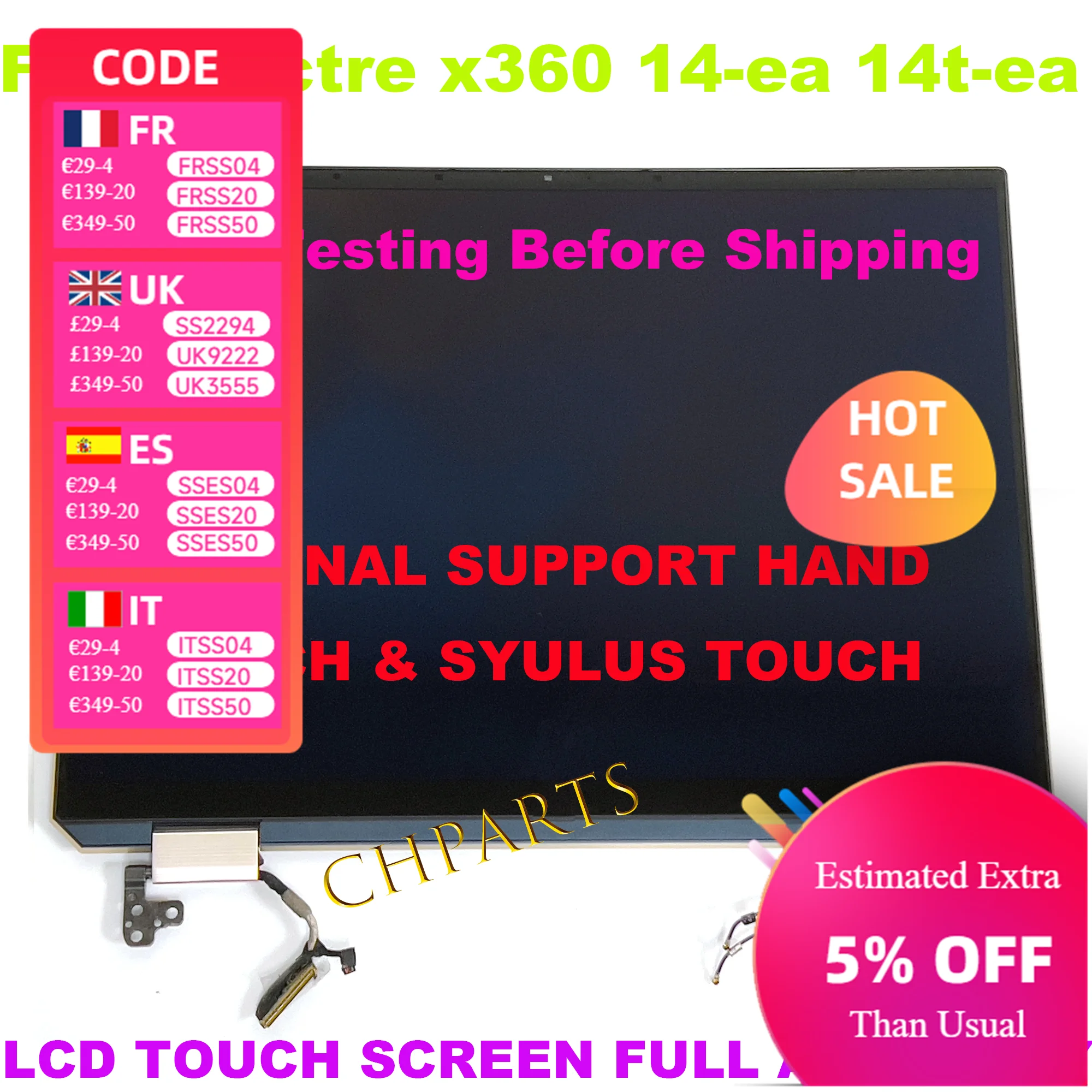 

Для HP SPECTRE X360 14T-EA 14 EA 3000*2000 OLED WUXGA + OLED 13,5 "ЖК-экран сенсорный сменный блок в сборе M22158-001 M22157-001