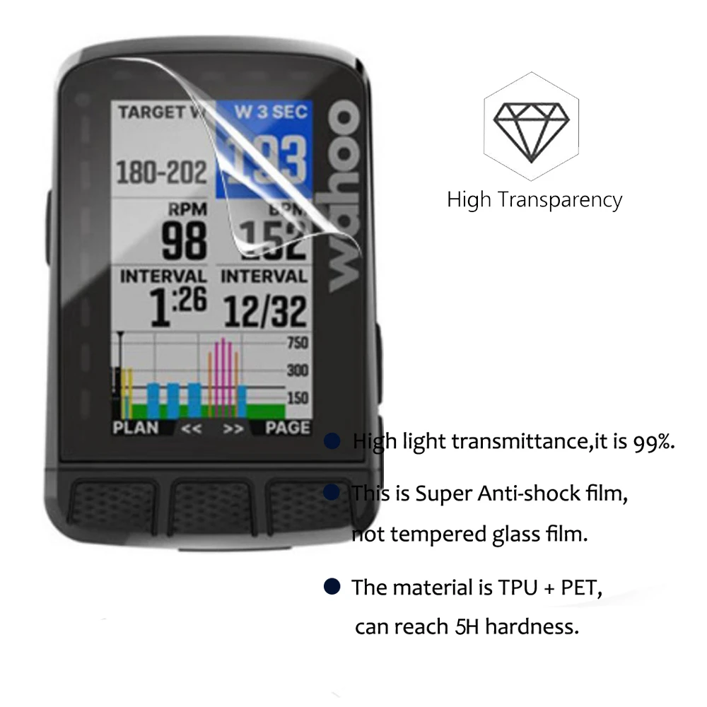 3 szt. Zabezpieczenie przed eksplozją ekranu dla Wahoo ELEMNT Bolt V2 Roam V2 Mini wodoodporny przezroczysty folia ochronna na ekran dla zwierząt