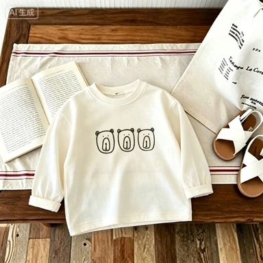 Animal Pattern Boys' Clothing T-shirt Summer New Simple And Fashionable Long Sleeved Top Children's T-shirt Round Neck Print