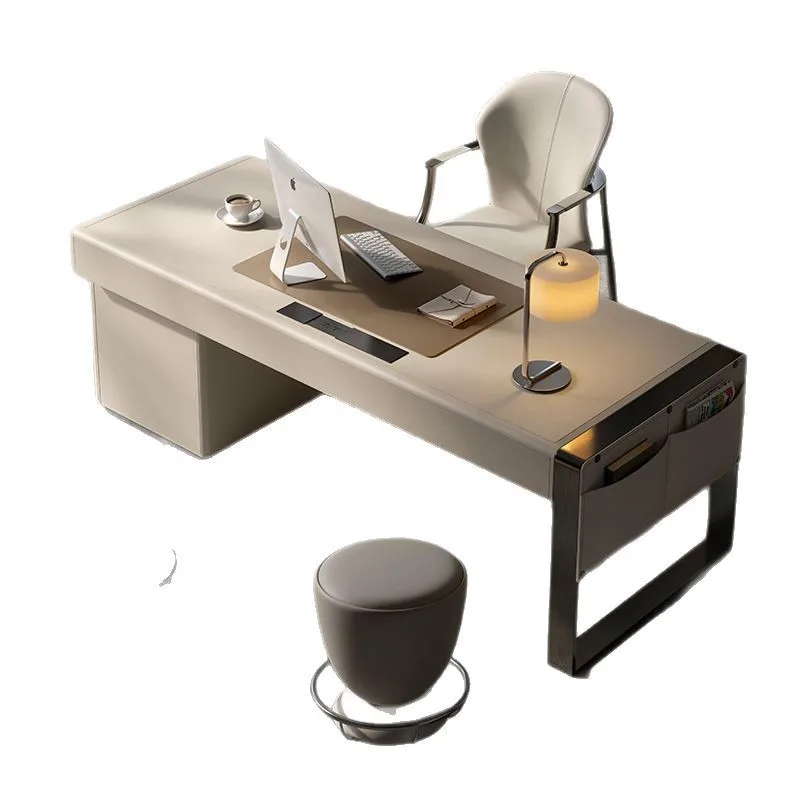 

Modern study desk, Italian minimalist bedroom desk, boss designer style, light luxury modern