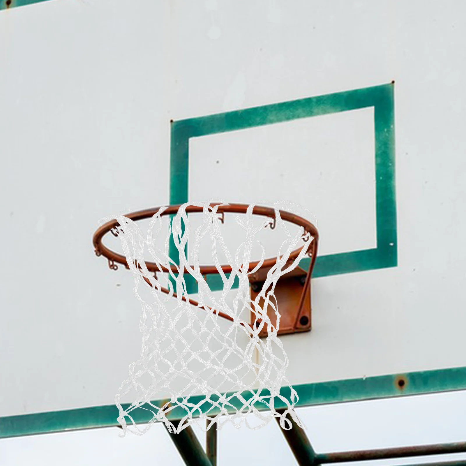 Rede de basquete resistente de nylon de alta densidade, 12 alças, resistente ao desgaste para todos os climas, para esportes internos e externos