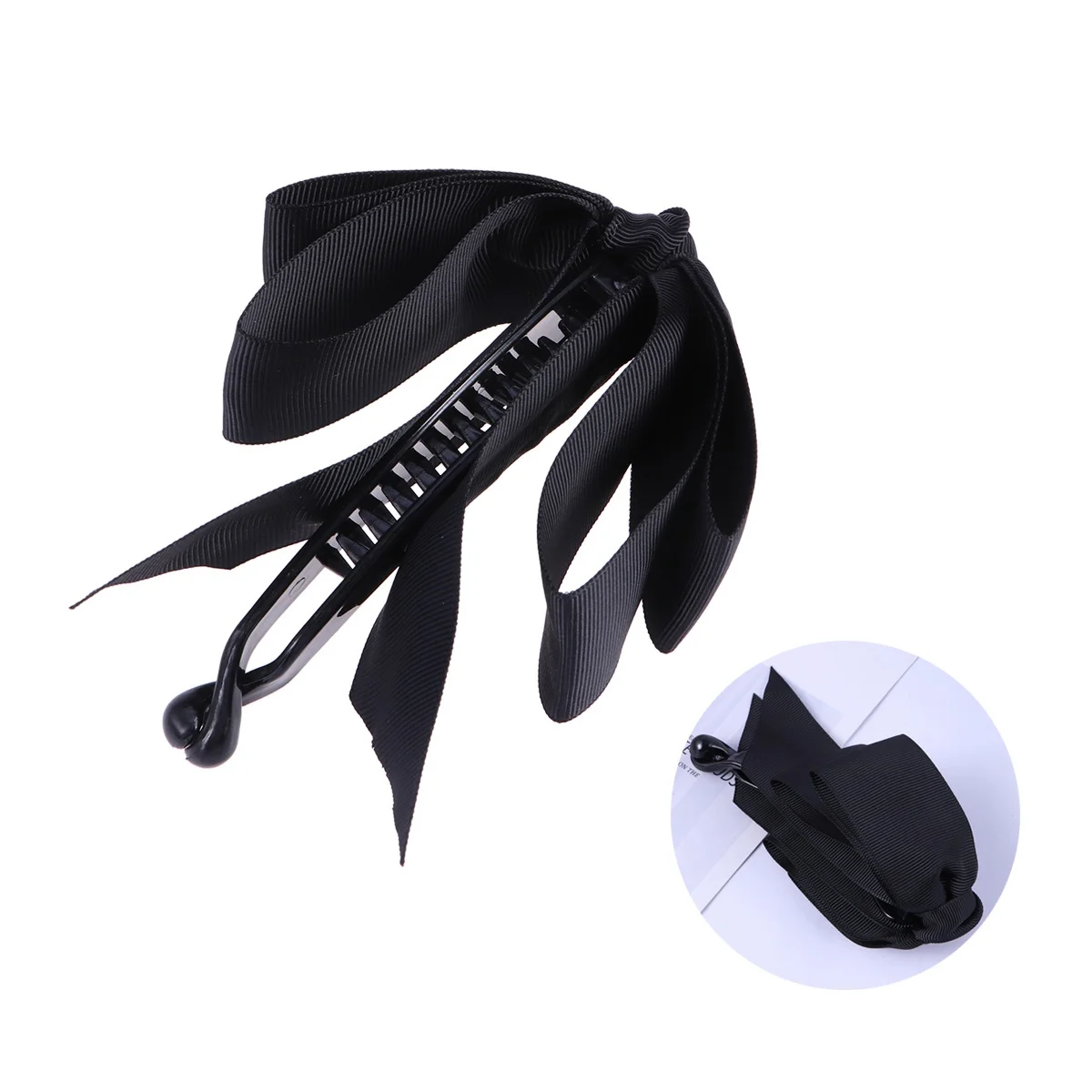 

1Pcs Premium Quality Hair Clips Three Layers Bowknot Design Sturdy Construction for Women Girls Shower Use Black