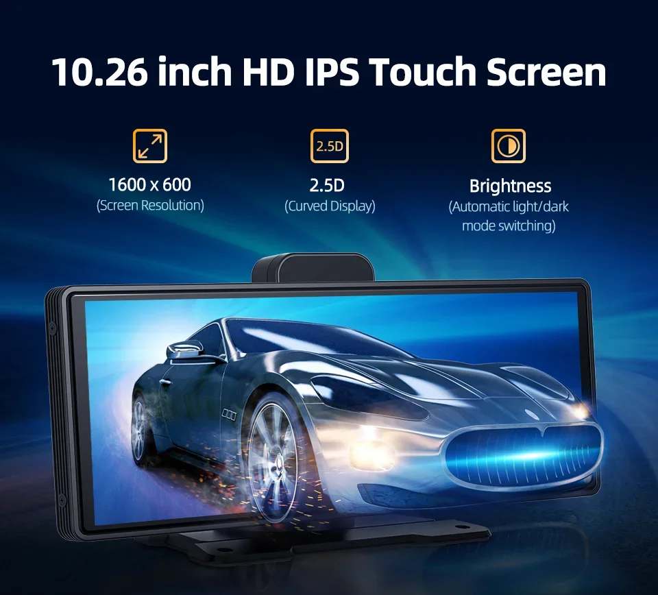 

H9Plus 10.26" 4K ADAS Dash Cam Wireless CarPlay & Android Auto Car DVR GPS Navigation Airplay Miracast Voice Control