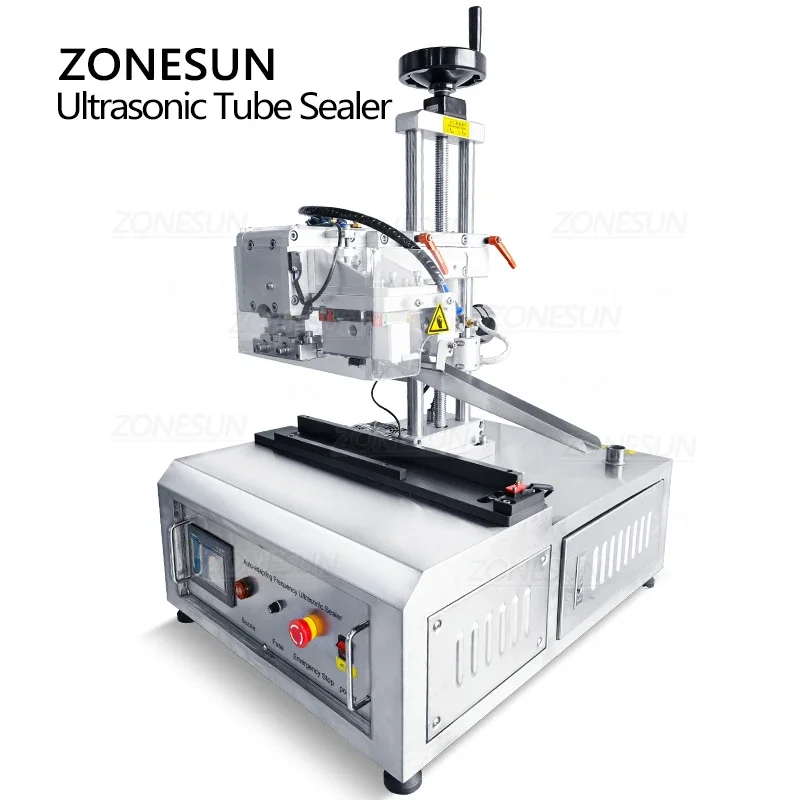 ZONESUN เครื่องซีลความร้อนอัลตราโซนิกสําหรับคอนเทนเนอร์ขนาดเดียวหลอดพลาสติกโลหะอ่อนพร้อมจิ๊กที่ปรับแต่งได้ ZS-FK003U