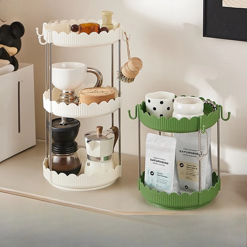 Minimalist Multi Layer Rotating Storage Rack Bathroom Cosmetic Storage Organizer Kitchen Countertop Living Room Water Cup Holder