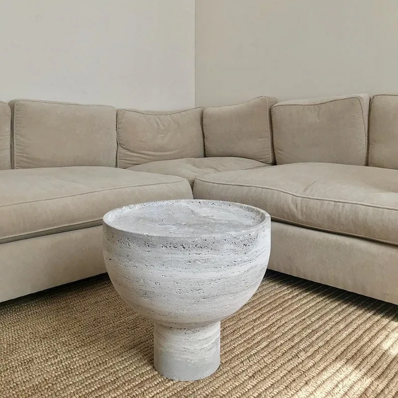 Special-shaped creative designer with the same round corner table, wabi-sabi wind living room coffee table