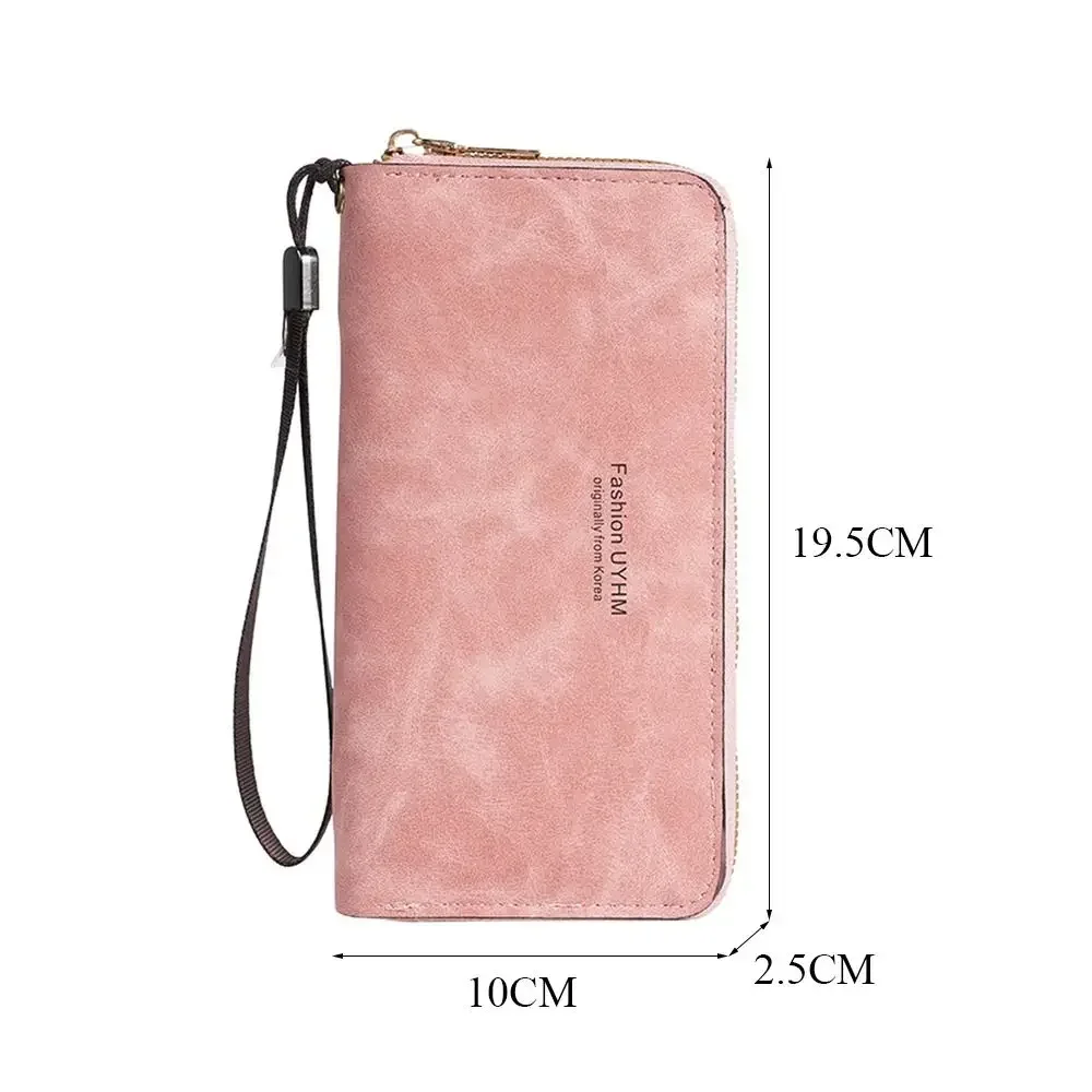 إلى الأبد الشباب محفظة المرأة طويلة بولي PU القياسية محافظ 2024 جديد ريترو أنثى السلس سستة محفظة سيدة حقيبة الرسغ جيوب بطاقة