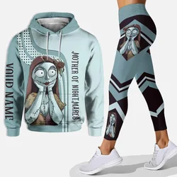 Nightmare Before Christmas Sally Womens Hoodie Leggings Yoga Set Womens Disney Jack Skellington Hoodie Sports Leggings Tracksuit