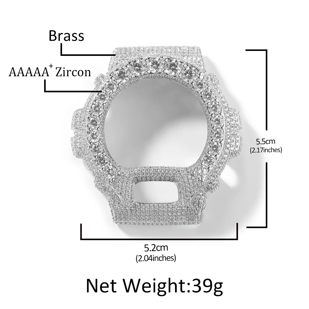 THE BLING KING Moissanit Watch Case For GA-2100 GA110 DW6900 Metal Replacement Watch Case Cover Hip Hop Bling Watch Accessories image 2