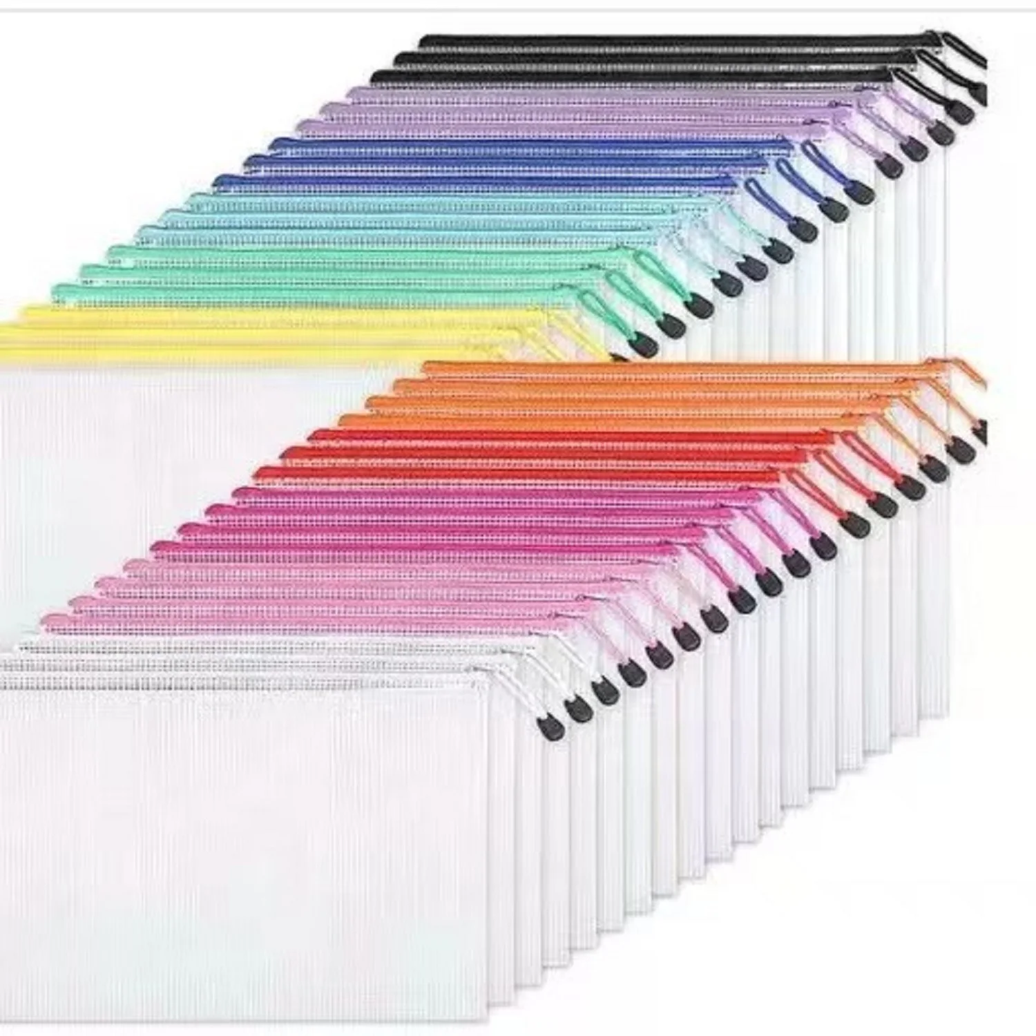 

Makeasy Mesh Zipper Pouch Bags A4 Zipper Bags for Organizing Storage Waterproof Zipper Pouches Letter Size File Bags for School