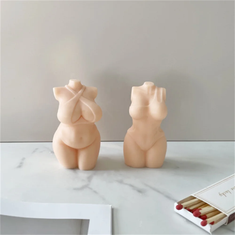 

3D Ins Plump Woman Candle Silicone Mold Art Soy Wax Female Body Pregnant Candle Making Soap Aroma Mould Home Crafts Decoration