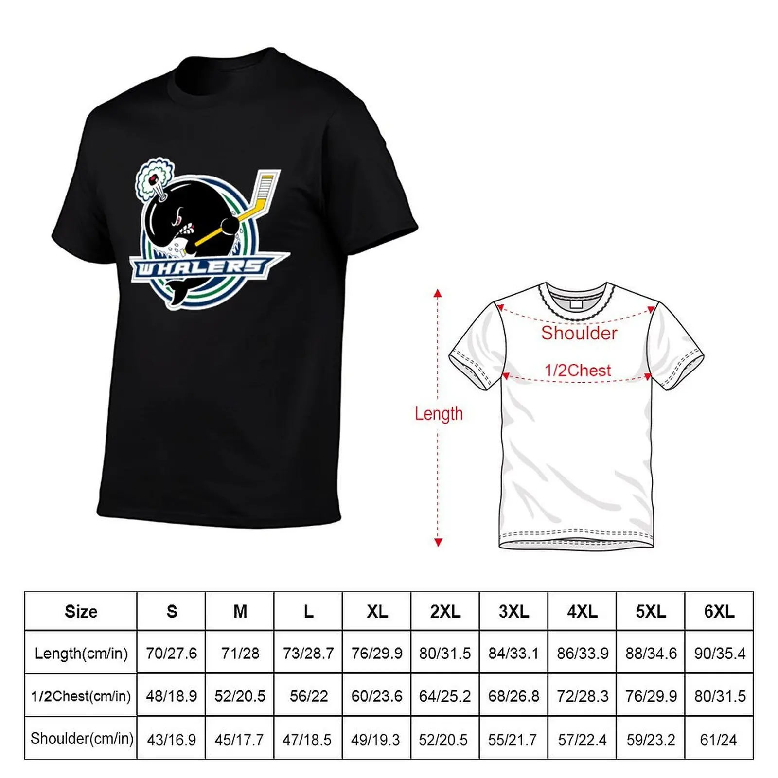Plymouth Whalers T-Shirt, Summer Casual Cotton Tee, Oversized Streetwear Tops, Vintage Graphic Print, Loose Fit Short Sleeve