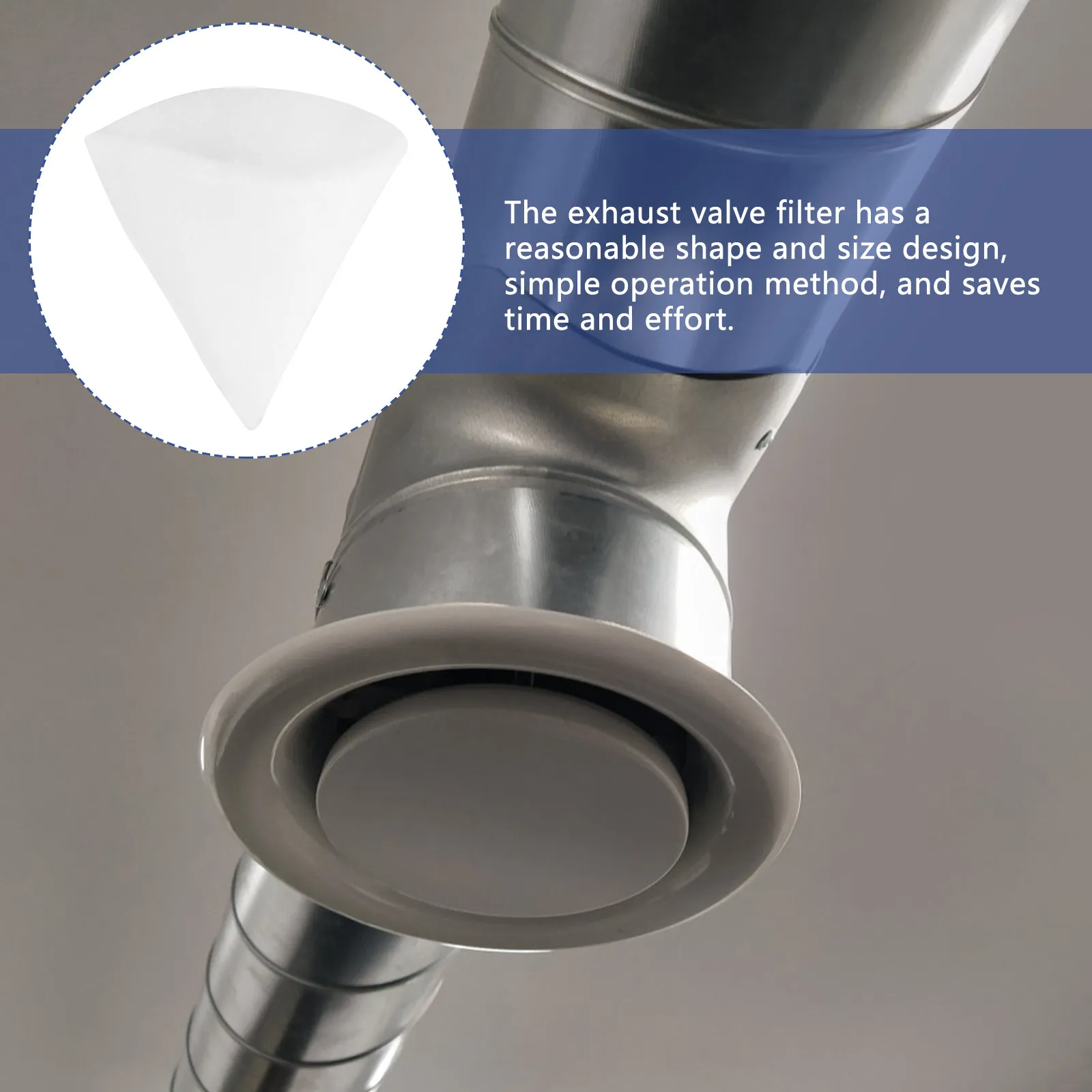 

10Pcs Conical Exhaust Filter for Ventilation Valves Bathroom Toilet Attic Fan Dryer Lint Catcher Portable Disposable Exhaust