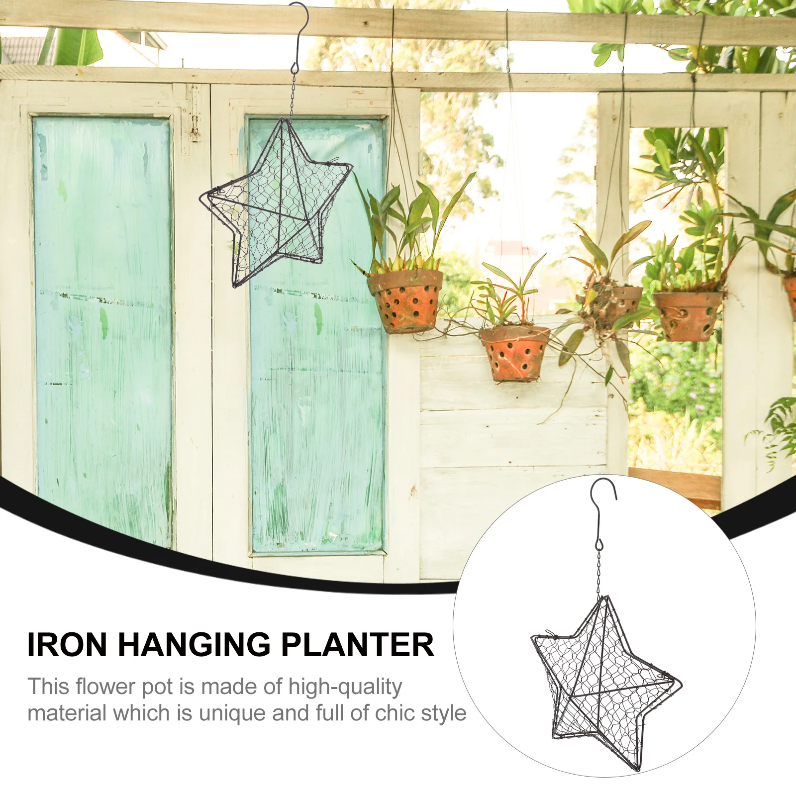 

Iron Hanging Planter Metal Succulent Pot Wall Hanging Flowerpot Space Saving Plant Container For Home Office Garden Decor Iron