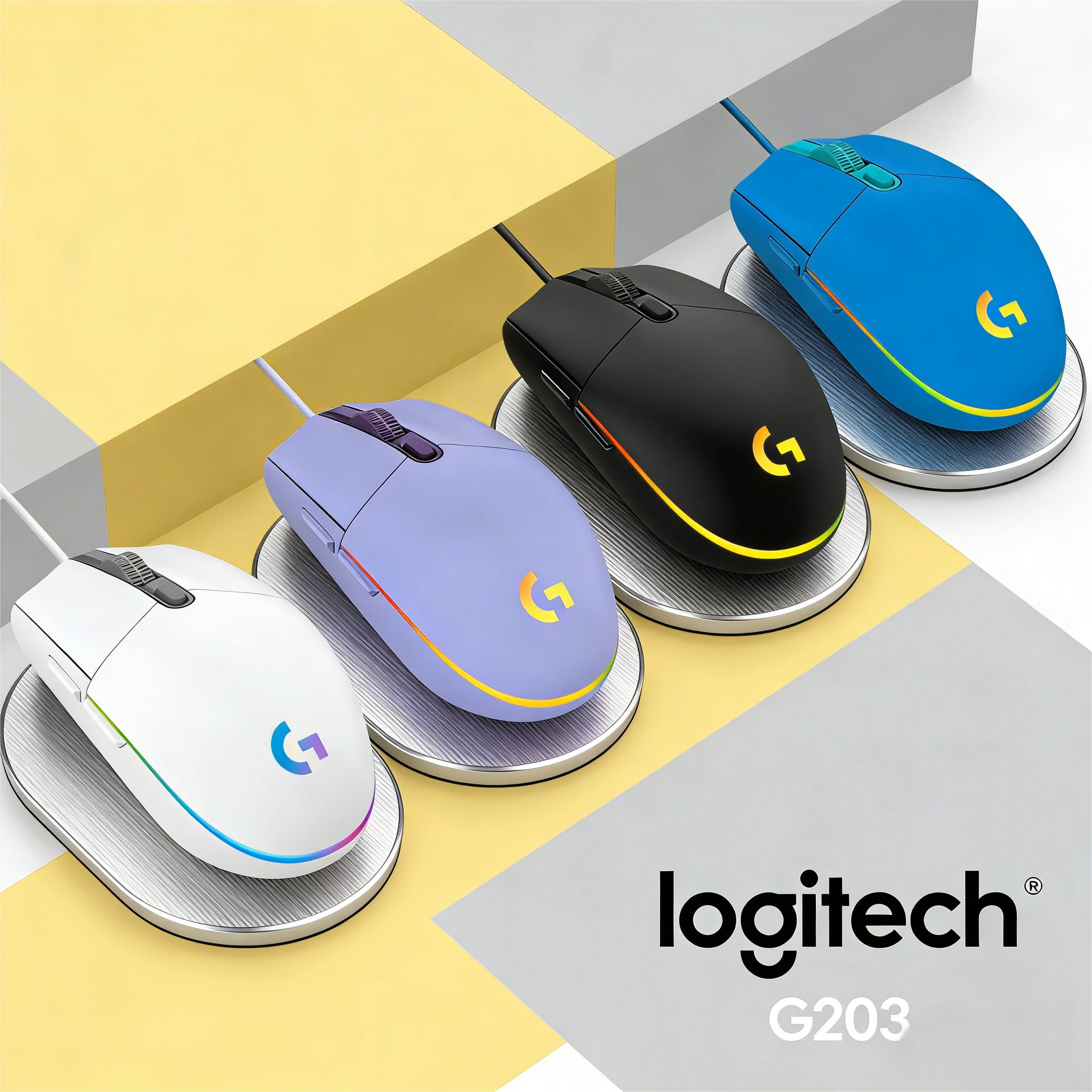 

Проводная игровая мышь Logitech G203 – RGB-подсветка, 8000 DPI, 6 программируемых кнопок, высокая точность, подходит для FPS, MOBA