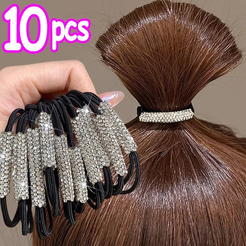 2024 Hot Diamonds Shiny Ponytail Holder Rhinestone Hair Ties Rubber Band Elastic Hair Rope hairband Fashion Hair Accessories