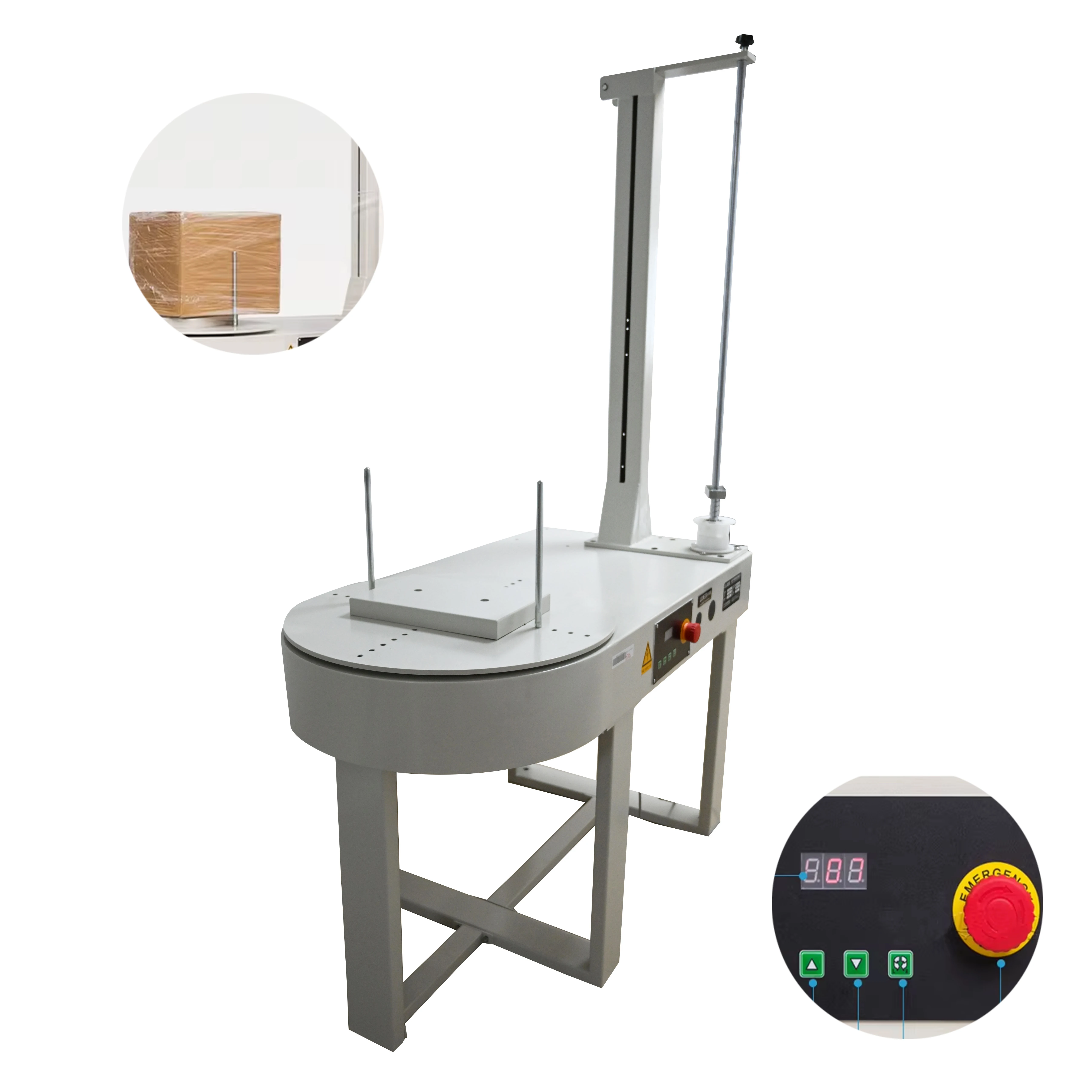 Customized Electric 220V DBC800 Semi-automatic Stretch Film Wrapper With Motor & PLC For Case Packaging Best Price