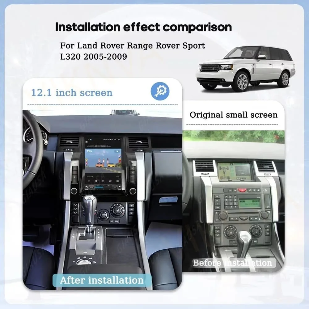 For Land Rover Range Sport L320 2005 2006 2007 2008 2009 Tesla Screen Car Radio 2Din Android 8G+256GB GPS Nav Carplay 5G Network