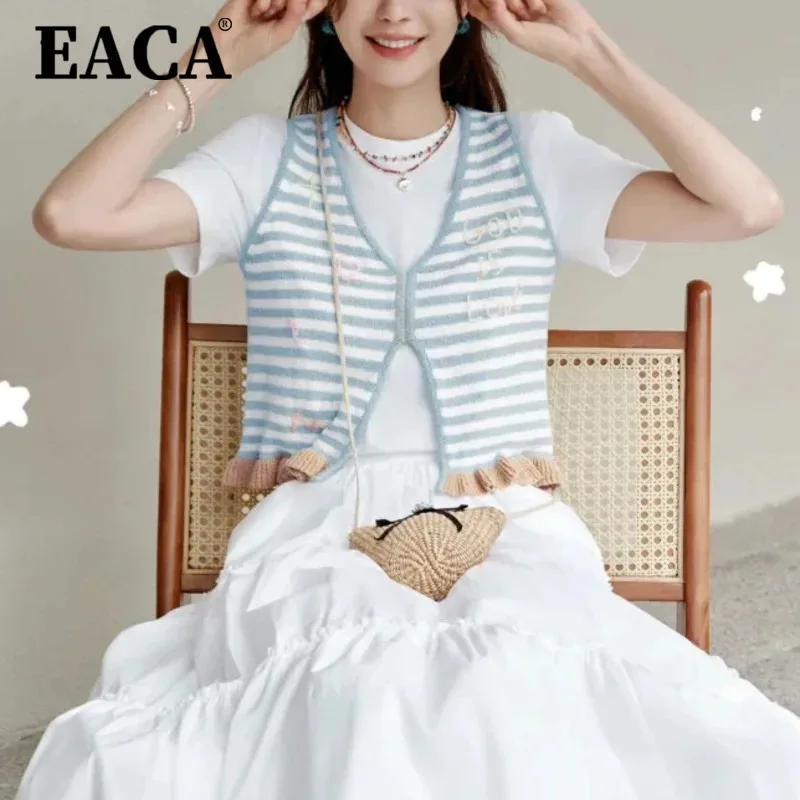 

EACA High-quality 2025 Summer New Design Style. Colorful Bead Decorations And Letter Patterns Adorn This Sweet Fresh Blazer Top