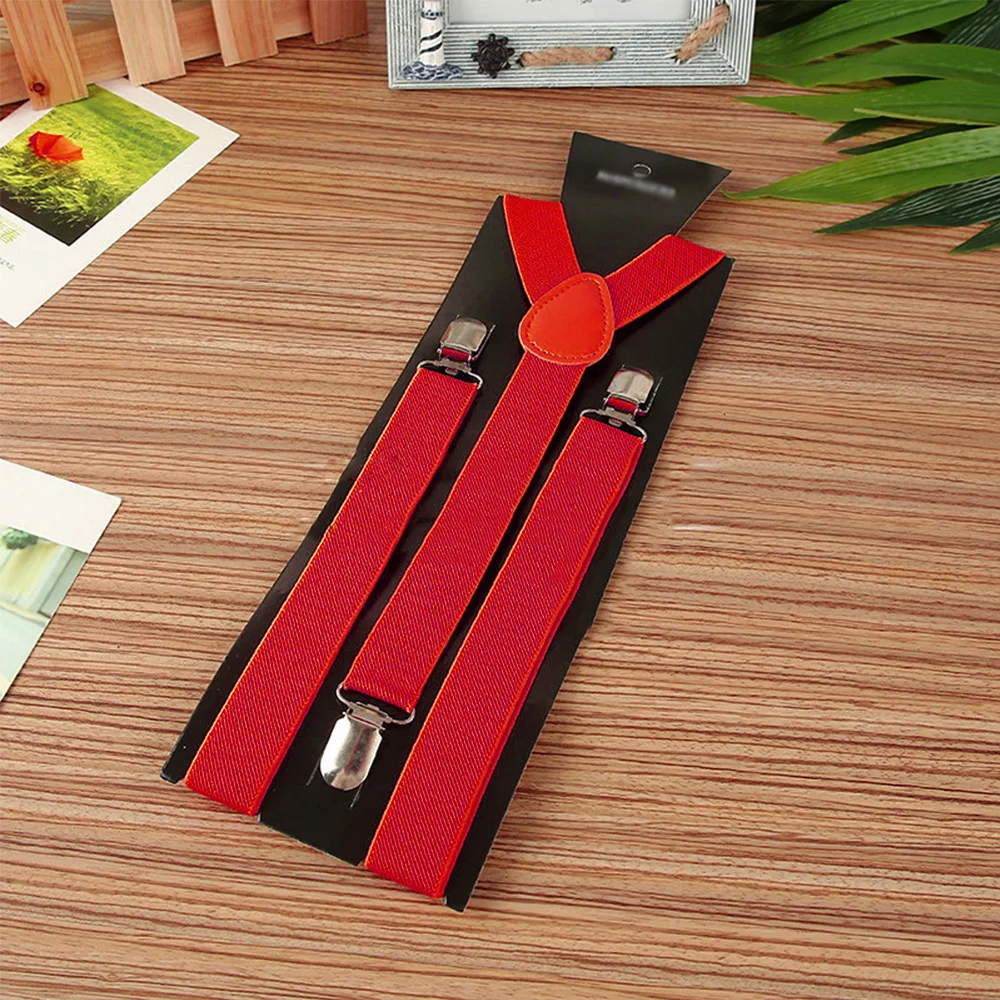 New Women Men High Elastic Suspenders Solid Color Adjustable Braces Y-Back Clip-On Buckle Unisex Pants Brace Strap