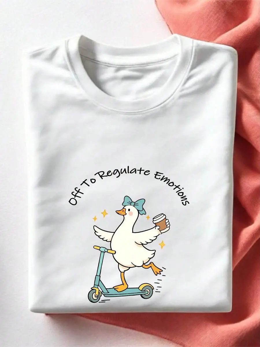 Off To Regulate Emotions Shirt, Mental Health Teacher T-Shirt, Counselor Gift, SEL Therapist Tee, Goose Lover T-Shirt, Teacher Appreciation EW-2980