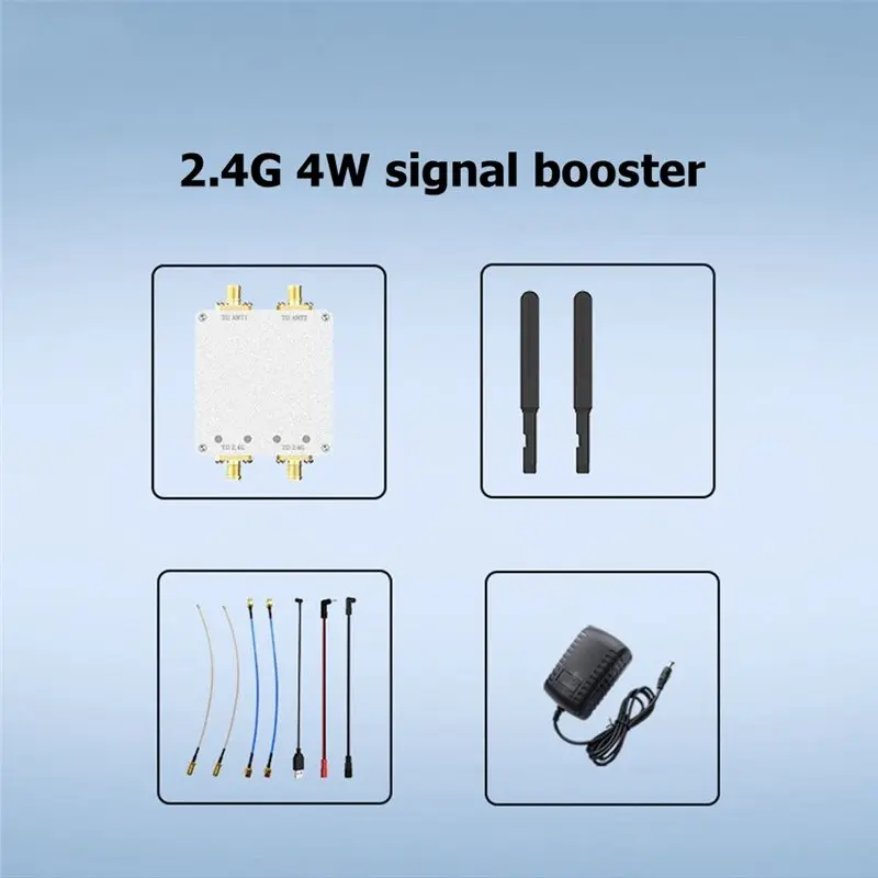 N75R-Bidirectional Amplifier Dual Band 2.4Ghz 5.8Ghz Two Input Two Output With Power Supply And Cables EU Plug