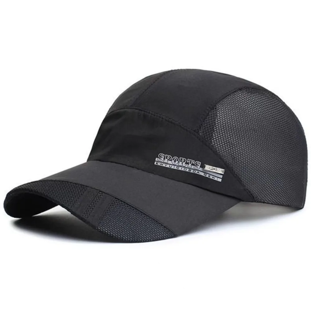 Breathable Perforated Quick-Drying Hat Sun Protection Adjustable Summer Sun Hat Letter Embroidery Mesh Baseball Cap