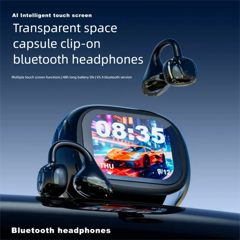 

Touch Screen Ear Clip Earphone Open Style Comfortable Wearing Experience Long Battery Life Listen Music Sport Headphone