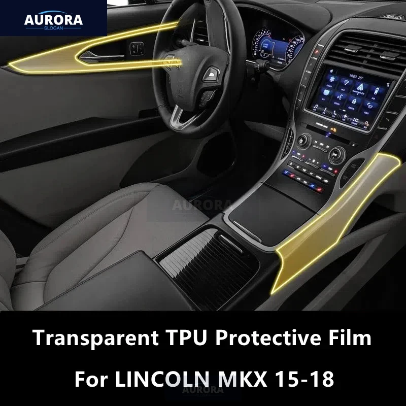 For LINCOLN MKX 15-18 Car Interior Center Console Transparent TPU Protective Film Anti-scratch Repair Film Accessories Refit