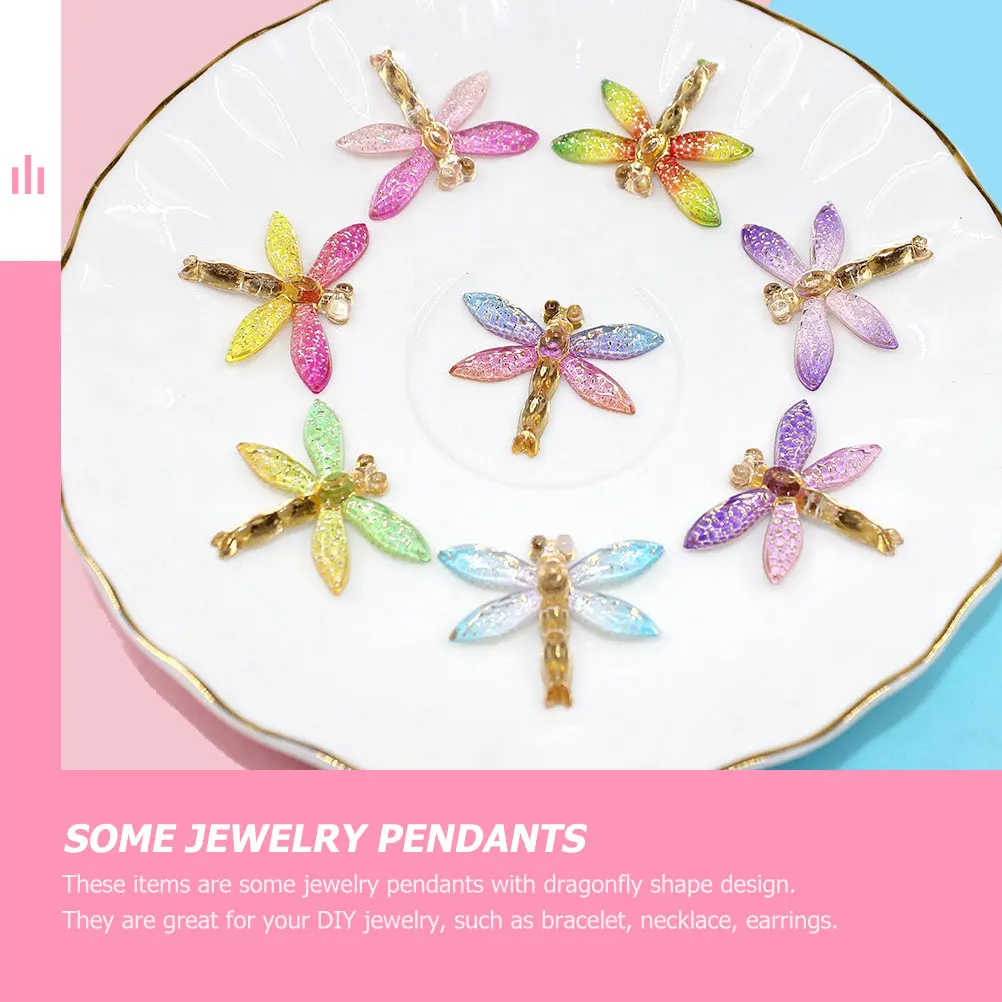 

24pcs Acrylic Dragonfly Charms Insect Accessories for DIY Jewelry Earring Pendants Headdress Decor Long Lasting Colorful