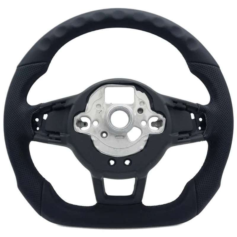 For Golf 7 GTI RLINE semi-perforated black-stitched steering wheel with sporty design