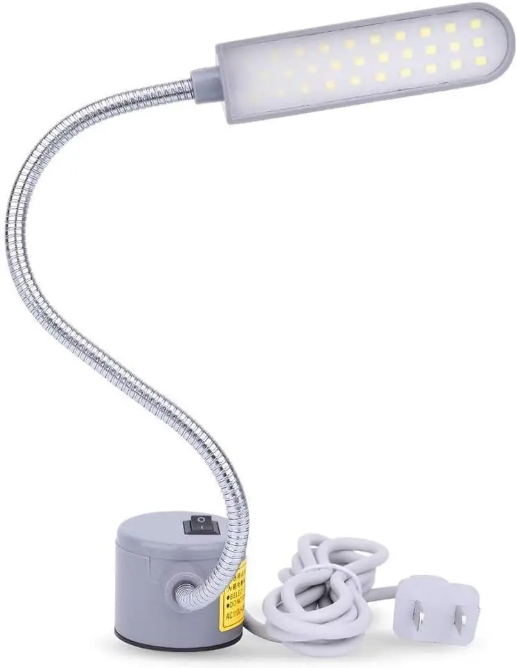 

30 LED Sewing Machine Light, 6W Flexible Gooseneck Lamp with Magnetic Base for Workbench Lathe Drill Press