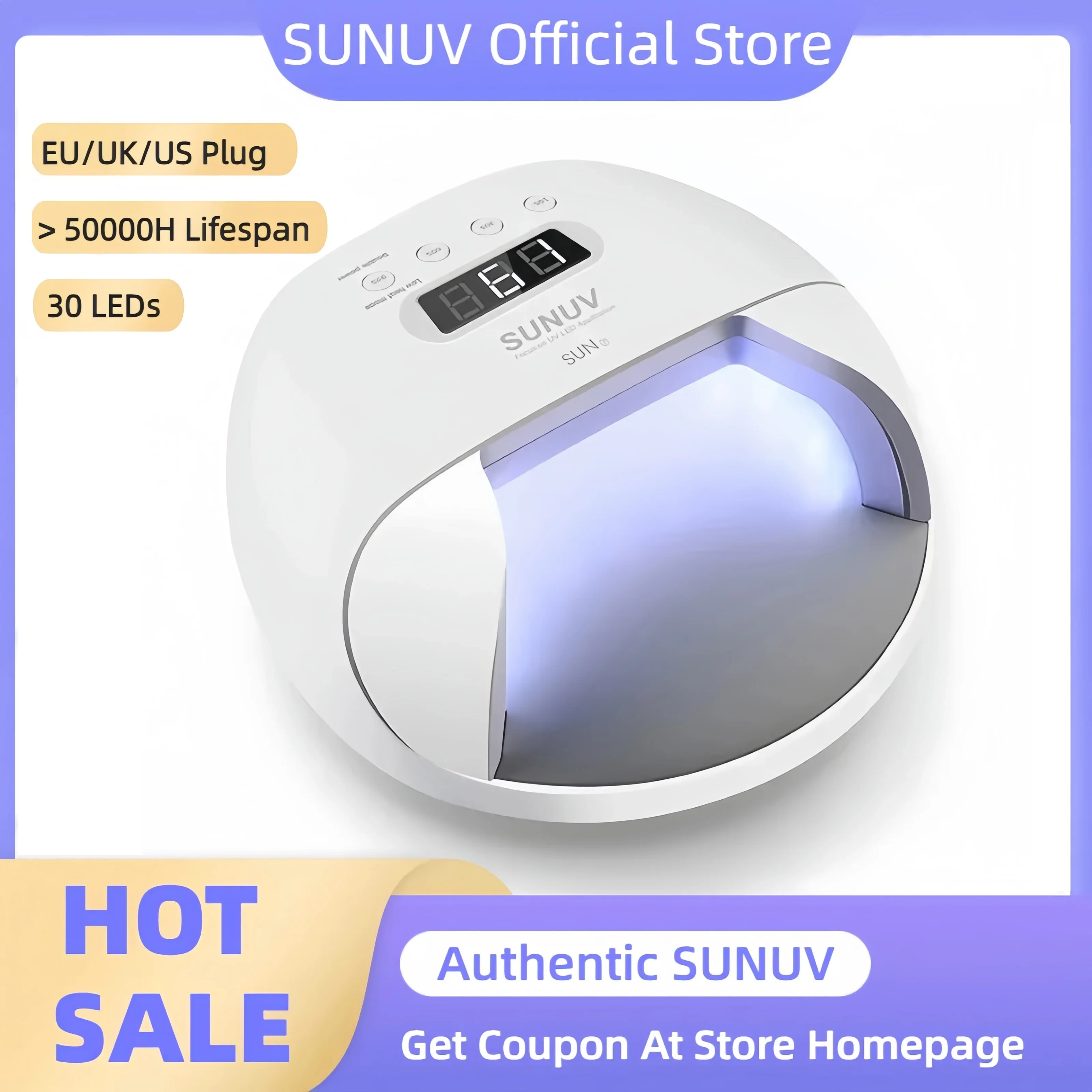 SUNUV Nail lamp SUN7 UV LED Nail Lamp Dryer Big Power Fast Curing  Gel Professional  Dryers UV Gel Drying Tools Machine