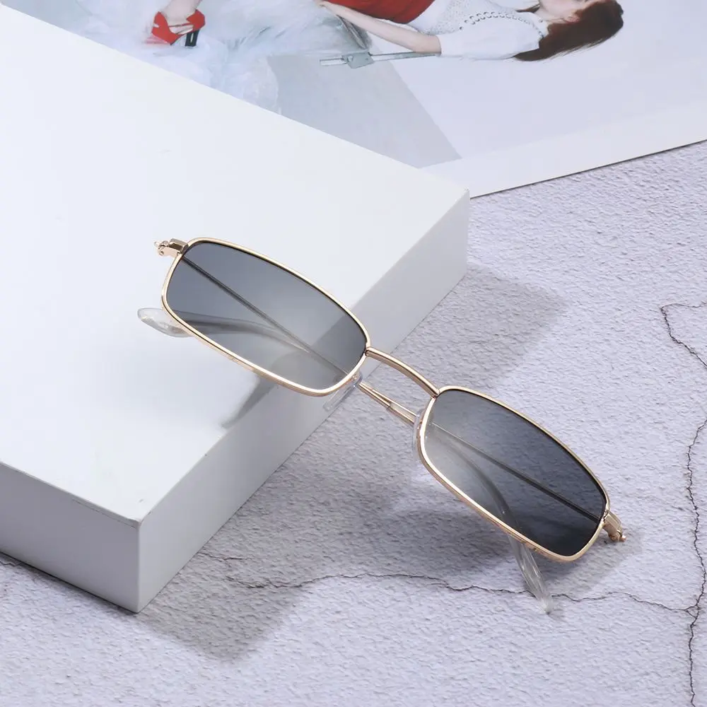 Retro Small Oval Women\'s Sunglasses Brand Shades Classic Candy Color Metal Rectangular Sun Glasses Fashion Eyewear UV400 Goggles