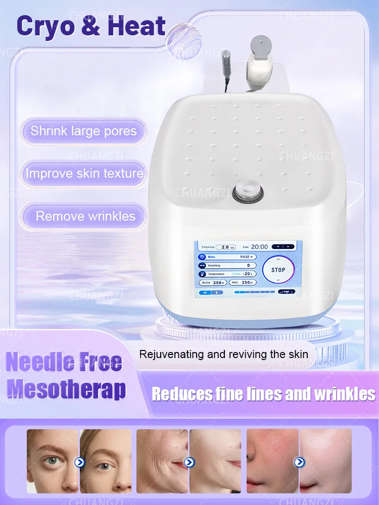 

DCOOL Semiconductor 3In1 Cold and Hot Therapy EMS Face Lifting Ant-wrinkle Anti Puffiness Cryo Painless Electroporation Machine