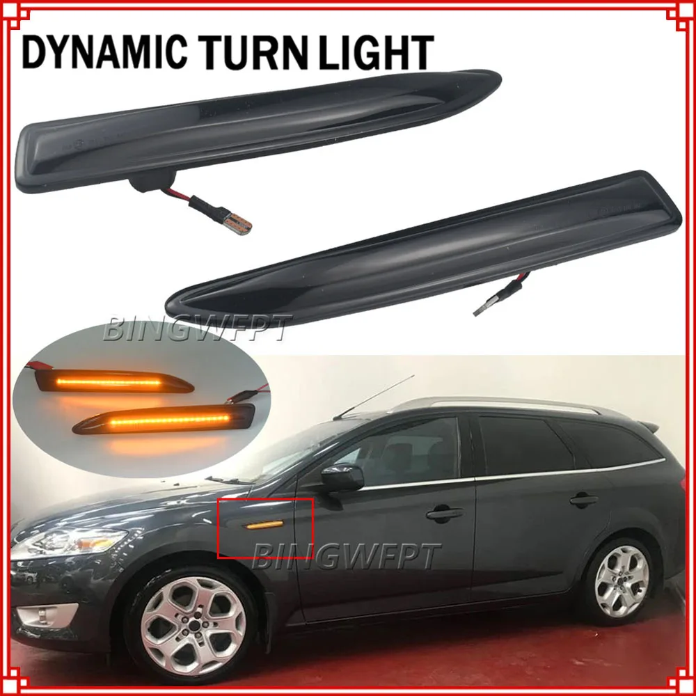 

Совершенно новый 2 шт. светодиодный динамический боковой габаритный фонарь, указатель поворота, последовательные мигающие огни для Ford Mondeo 4 Mk4 BA7 03.2007-01.2015