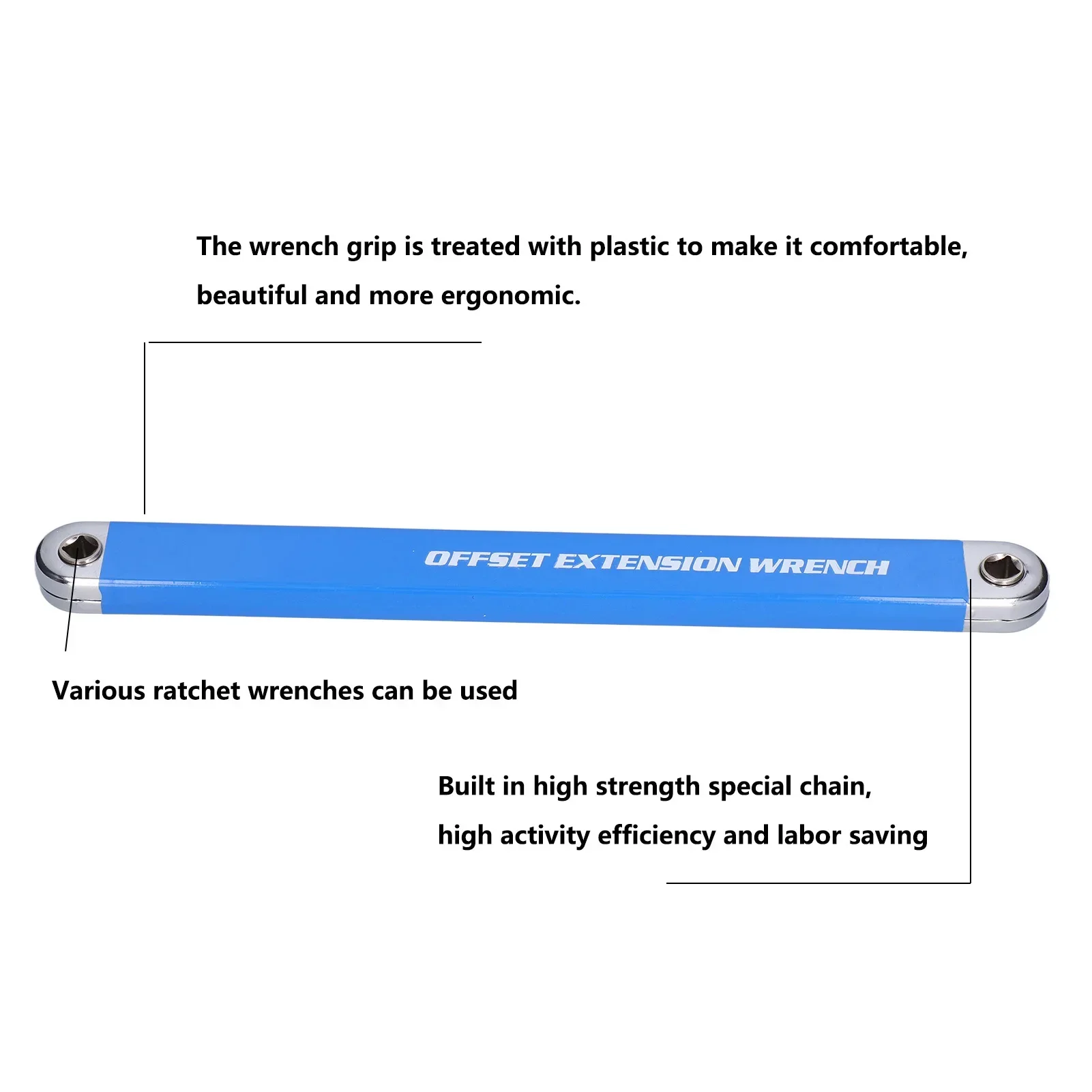 Set di chiavi di prolunga Prolunga per chiave a cricchetto offset in acciaio ad alto tenore di carbonio con adattatori Prolunga per chiave a cricchetto con presa