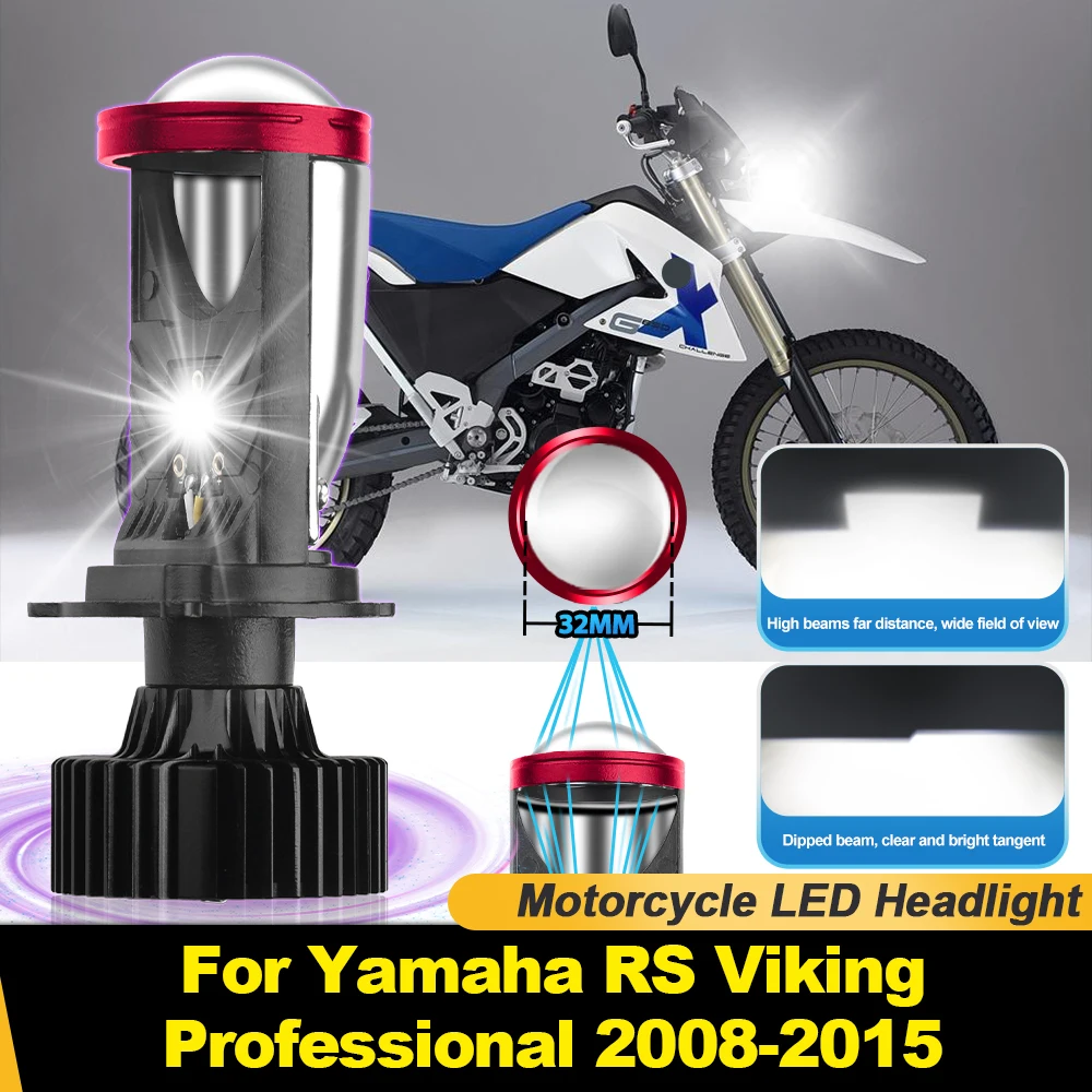 

1PC Motorcycle LED Headlight 100W Projector Lens Motorbike Lamp 12V For Yamaha RS Viking Professional 2008-2010 2013 2014 2015
