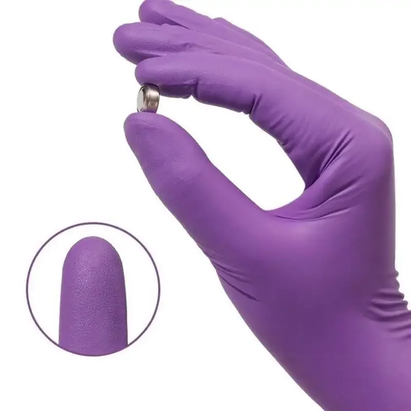 50/100PCS Violet Nitrile Gloves Disposable Purple 5Mil Food Grade Household Gloves for Women Cleaning Gardening Kitchen Gloves view 3