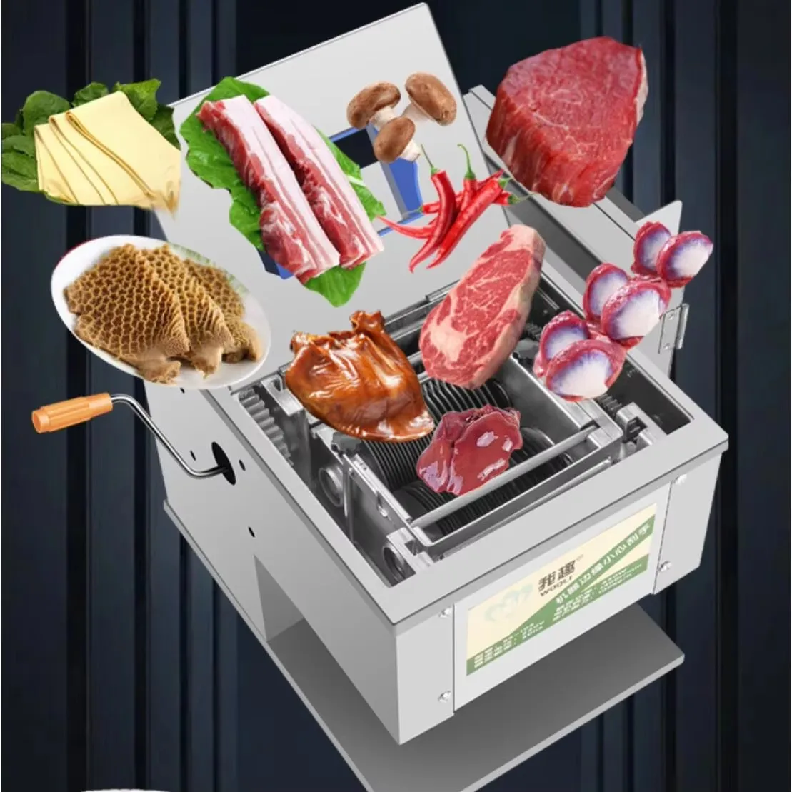 110V/220V elektryczna krajalnica do mięsa komercyjna automatyczna krajalnica ze stali nierdzewnej krajalnica do ziemniaków krajalnica do warzyw